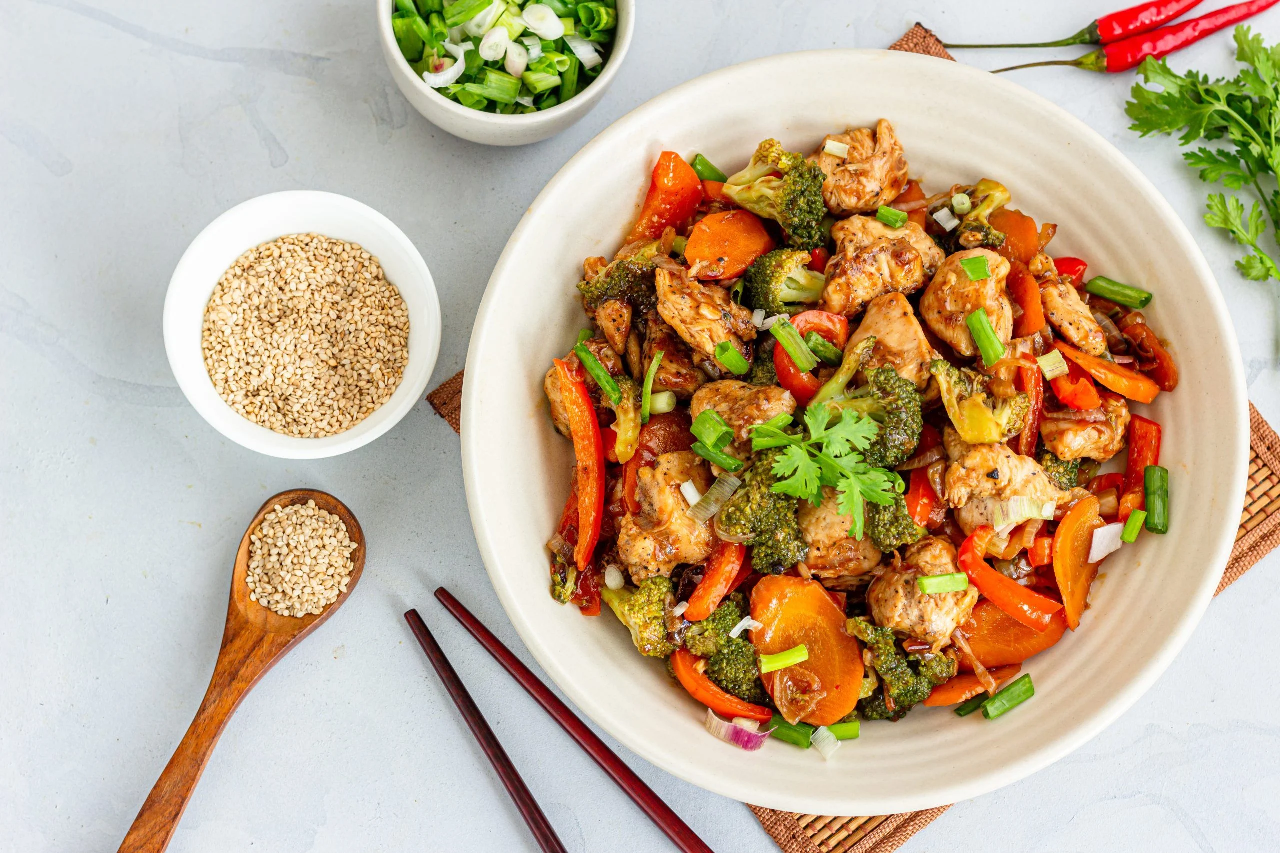 Healthy Chicken & Vegetable Stir-Fry with Brown Rice