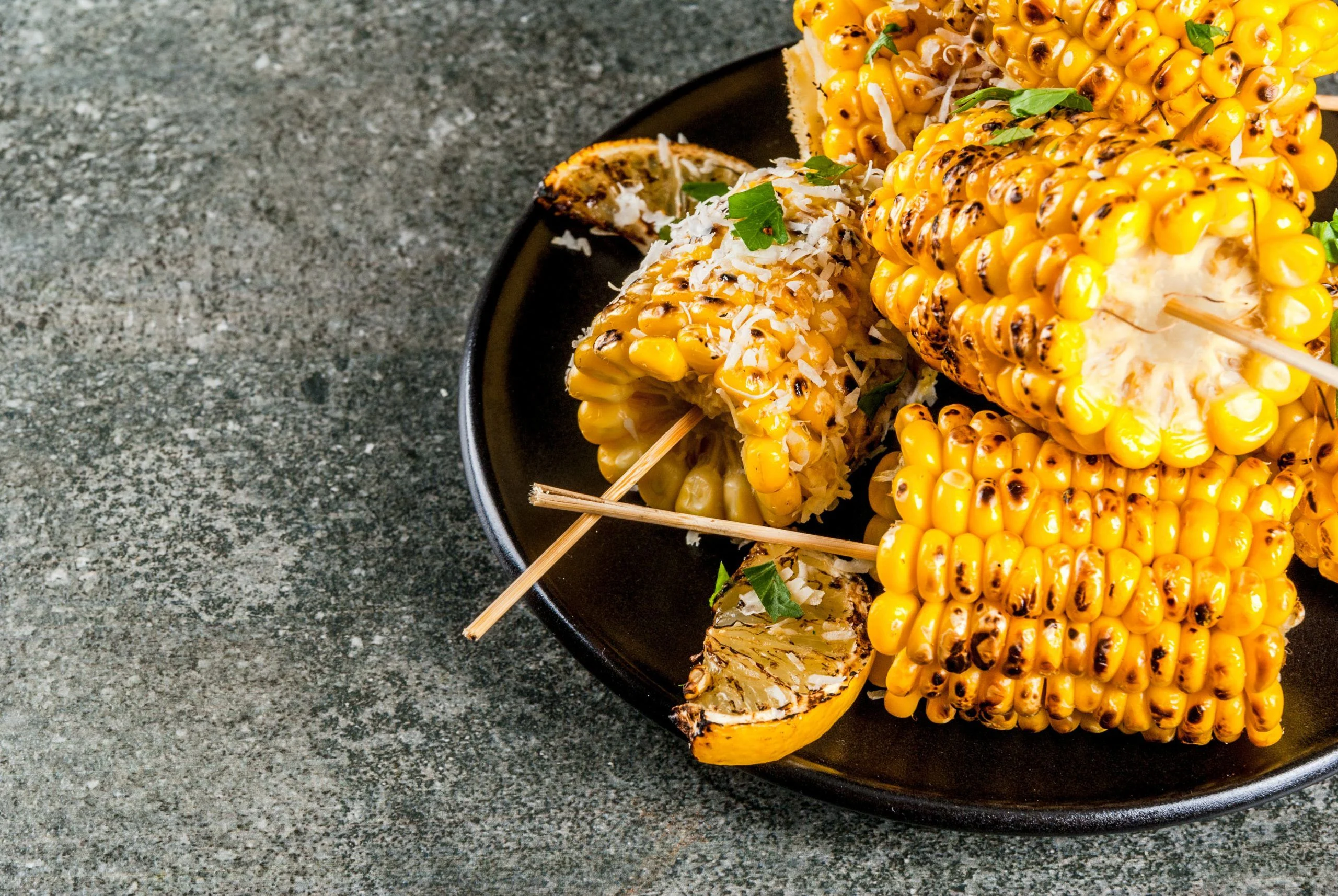 Grilled Corn with Sweet Lemon & Red Pepper Glaze